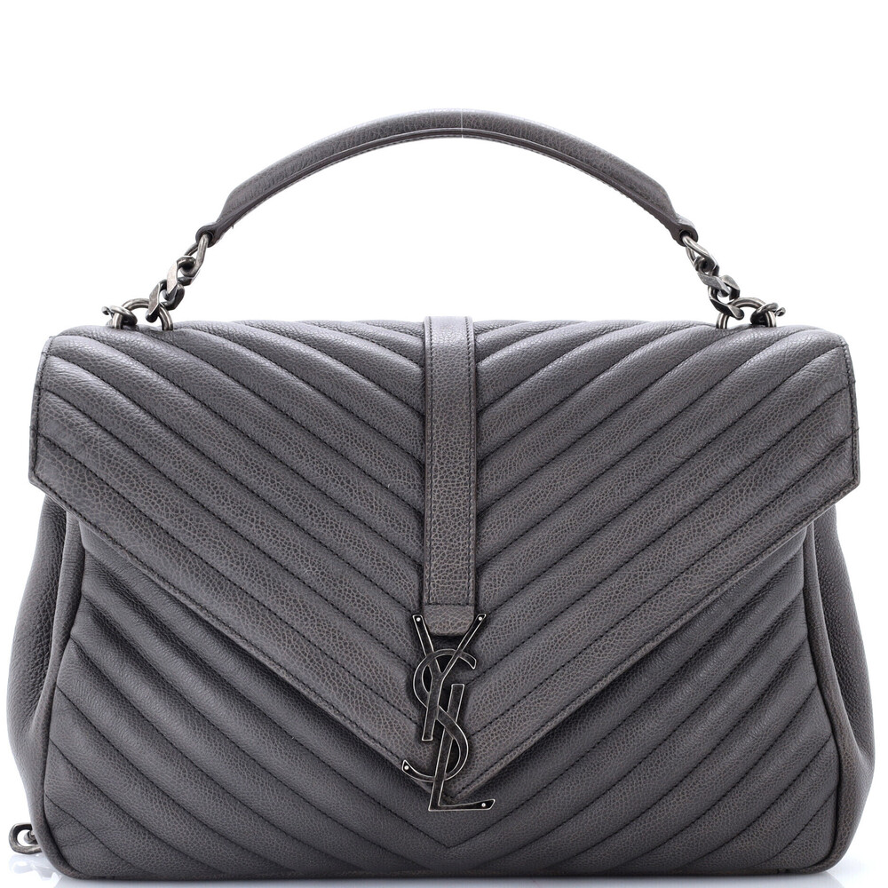 Saint Laurent Large Classic Monogram College Bag Matelasse Chevron Leather